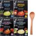 Ainsley Harriott Cup Soup bundle contains Broccoli & Stilton Szechuan Hot & Sour East Indian Mulligatawny Thai Chicken & Lemongrass Total of 12 Sachets Wooden Spoon