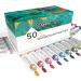 GenCrafts Watercolor Paint - Set of 50 Premium Vibrant Colors - (12 ml 0.406 oz.) - Quality Non Toxic Pigment Paints for Paper Canvas Crafts and More 0.40 Fl Oz (Pack of 50)