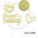 Sumerk Gold Glitter Happy Birthday Cake Topper 1PC Cake Toppers for Birthday Party Decorations Supplies - Buy Online on SooperMarket.com