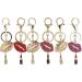 2Pcs Sparkling Lips & Lipstick Keychain Set - Red Bling Charm for Keys, Purse, Bags - Buy Online on SooperMarket.com