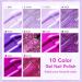 Shining She Gel Nail Polish Set - 10 Colors Purple Rose White Glitter Kit - Soak-Off UV/LED - 8ML - Ideal for Nail Art Salon & Home DIY - Buy Online on SooperMarket.com
