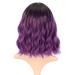 FAELBATY Short Purple Bob Wig with Bangs | Ombre Dark Purple Synthetic Cosplay Wig for Women - Buy Online on SooperMarket.com