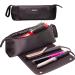 ANGENIL Large Capacity Hair Tools Travel Bag Heat Resistant Mat for Flat Irons Curling Iron Hot Air Brushes Hair Dryer and Care Accessories Portable Hot Tool Mat Bag 2 in 1 Black