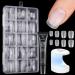 Bartbox Squoval short nail tips and glue gel kit gel nail x extension set 300 pieces soft gel nail tips short nail tips set with mini UV nail lamp and 15 g Quick gel nail glue 1 ml (1 Pack) XXS Square clear