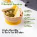 Bimba Bambino Baby Weaning Set - Bamboo Suction Plate, Bowl, 2 Spoons, Silicone Bib | Non-Toxic, Natural Bamboo, Green - Buy Online on SooperMarket.com