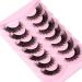 Mink Lashes Fluffy False Eyelashes Wispy Cat Eye Lashes Strip 20MM Fox Eye Lashes 8D Dramatic False Lashes Pack 7 Pairs Fake Eyelashes by Ruairie