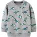 Kids Dinosaur Sweatshirt | Cotton Long Sleeve Pullover for Boys & Girls | Toddler Baby Clothes 2-3 Years Grey - Buy Online on SooperMarket.com