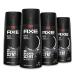 AXE Black Mens Body Spray Deodorant 48hr Odor Protection Frozen Pear & Cedarwood Aluminum Free Deodorant Body Spray 4.0 oz 4 Count Black (Frozen Pear and Cedarwood)