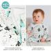 100% Cotton Two-Way Zipper Baby Sleepsuit 3-6 Months - Unisex Footless Romper with Double Zip, Fold Over Cuffs - Teepee Design - Buy Online on SooperMarket.com