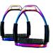 ExtremE RAINBOW GLOSS FILLIS SAFETY FLEXI BENDY STIRRUPS HORSE RIDING S/STEEL WITH BLACK TREADS 4.75" 12cm - Buy Online on SooperMarket.com