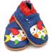 Dotty Fish Soft Leather Baby Shoes | Non Slip Toddler Shoes | Animal Designs for Boys and Girls | 0-6 Months to 4-5 Years | Multicoloured Fish Design - Buy Online on SooperMarket.com