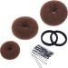 Mudder 3 Pieces Donut Bun Maker Hair Bun Maker Ring Style Bun Maker Set for Chignon Hair Includes Large, Medium and Small (Light Brown)