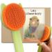 Cat brush for long-haired and short hair cats with a 1-click function for a quick and easy self-cleaning: the relaxed type of animal hair removal