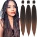 Xusuperb Pre Stretched Braiding Hair Ombre Light Brown 30 inch Easy Braids Extensions 3 Packs Knotless Aranged Braid Hair Kanecalon Kunsthaar Yaki Lichen Hair extensions (T1B/30#) 76 cm (3 SPACE) T1B/30#