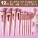 Expressions 12pc Flawless Makeup Brush Set - Vanilla Rose Gold | Premium Glitter Cosmetic Brushes for Contouring & Highlighting - Buy Online on SooperMarket.com