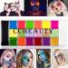 CCbeauty Professional Face Body Paint Set - 20 Colors for Halloween Neon Face Painting, SFX Cosplay & Costume Makeup | UV Glow + Classic Colors | Oil Based with 10 Brushes Included - Buy Online on SooperMarket.com
