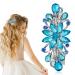 WLLHYF Flower Hair Clips Vintage Rhinestone Style Barrettes Luxury Jewelry Design Hairpin Metal Spring Hair Barrette Clips Hair Accessories for Women Girls (Sky blue)
