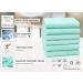 ZOLLNER Set of 6 Mint Green Cotton Small Bath Towels 50x100 cm - Soft & Absorbent Perfect for Home or Travel - Buy Online on SooperMarket.com