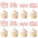 Cyodoos 24 Pcs He Asked She Said Yes Cupcake Toppers Cake Picks for Wedding Engagement Party Cake Picks for Wedding Bridal Shower Party Cake Decorations Rose Gold Rose Gold3
