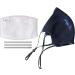 Hugs Living 100% Mulberry Silk Face Mask with Filter Pocket and Adjustable Ear Loops 4 Pieces Nose Wire and 1 Piece Filter are included (Navy Blue) - Buy Online on SooperMarket.com