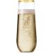 48 Pack Gold Rim Stemless Plastic Champagne Flutes - 9oz Disposable Toasting Glasses | Shatterproof, Recyclable, BPA-Free - Buy Online on SooperMarket.com