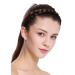 WIG ME UP - CXT-005-006 Hairband headband braided traditional costume 2 clips clip-in 2cm wide brown braid brown (006)