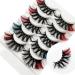 3D Mixed Colored 25MM Mink Lashes Pack - Pink Blue Red Eyelashes - Buy Online on SooperMarket.com