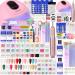 Nail studio set 29 colors acrylic powder with 2*60ml acrylic liquid nail miller for gel nails with 72W UV lamp for gel nails set nail design Geln gel starter set acrylic powder set