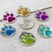 Custom Engraved Cat ID Tag - Round Paw Print Stainless Steel with 4 Lines of Personalized Engraving - Ocean Blue, Aquamarine, Magenta, Pale Green, Amber - Deep Pink - Buy Online on SooperMarket.com
