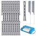 Elcoho 48 Pieces Gray Hair Perm Rods, 3.3 x 0.6 Inch Curler Perm Rods Cold Wave Perming Rods with 2 Steel Pintail Comb and 300 Pieces Perm Paper, for Hairdressing Styling 3.3x0.6 Inch (Pack of 48) Gray