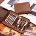 FAMILIFE Professional 11-in-1 Manicure Set with Brown Leather Travel Case - Stainless Steel Nail Clippers & Pedicure Tools Kit for Men - Luxury Grooming Gift - Buy Online on SooperMarket.com