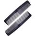 PARENCE. - Set of 2 Anti-Static Hair Combs - Fine and Wide Tooth Combs Portable Multi-Purpose - 13x3cm Black