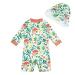 upandfast Baby Girls Swimsuit Baby Swimming Costume UV Baby Girls' Swimwear with Snap Bottom UPF 50+ Sun Protection 9-12 Months Lemon
