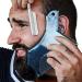 Beard Shaping Tool with Comb - Men's Beard Guide Shaper and Trimmer Template in Clear Blue - Symmetric Curve Outliner Stencil for Jaw, Cheek, and Neck Lineup - Buy Online on SooperMarket.com