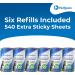 PetLovers Lint Roller Refills - 540 Sheets Extra Sticky for Pet Hair Removal - 6 Pack - Buy Online on SooperMarket.com