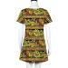 2022 Women's Casual Crewneck Tshirt Dress - Yellow Large, Tropical Print Boho Beach Sundress - Buy Online on SooperMarket.com