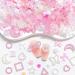 350PCS 3D Nail Charms Mixed Styles Flowers Bow Heart Moon Pearl Charms for Nail Art - B Colorful - Buy Online on SooperMarket.com