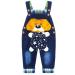 KIDSCOOL SPACE Baby Denim Overalls 3D Cute Cartoon Knitted Jean Dungarees 6-12 Months Blue-6032