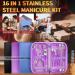 Manicure Pedicure Set - 16 Pcs Nail Clipper Set Professional Nail Grooming Tools Manicure Pedicure Kit Nail Care Kit Idea for Men Women with Travel Case Purple - Buy Online on SooperMarket.com