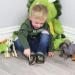 Dotty Fish Soft Leather Baby Shoes for Boys | Non-Slip Toddler Shoes | Green Dinosaur Design | 4-5 Years - Buy Online on SooperMarket.com