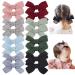 16-Pack 2'' Tiny Hair Bow Clips Fully Lined Mini Baby Barrettes Accessories for Toddlers Fine Hair 8-Pair
