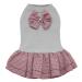 KYEESE Dog Dress Plaid with Bowknot Light Weight Pet Apparel for Small Dogs Cats Puppy Dog Outfits, Grey M Medium Grey