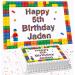BUILDING BRICKS HAPPY BIRTHDAY PERSONALISED EDIBLE ICING COSTCO CAKE TOPPER AT-1123
