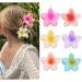 6 pieces flowers hair clips flower hair claw clips large flower -shaped claws non -slip flowers of hair clips Big claws for women thick/thin hair color a