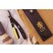 Cambridge Cutthroat Straight Edge Razor Kit - Stainless Steel Black & Gold Barber Razor with 10 Blades, Premium Single Blade Razor for Men with Travel Pouch - Buy Online on SooperMarket.com