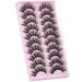 False Eyelashes: Fluffy 20mm Mink Cat Eye Lashes - 10 Pairs Pack for a Natural 5D Curl Wispy Look by EYDEVRO - Buy Online on SooperMarket.com