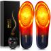 Heated Insoles 3300mAh with Remote Up to 11 Hours Heating Rechargeable Heated Shoe Insoles for Women Men Electric Foot Warmer for Hunting Skiing Hiking Camping Red L(US Men's 9.5-12 Women's 11-13.5)