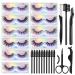 MAGEFY 10 Pairs 5 Styles Eyelashes, Faux Mink Lashes Natural Look to Dramatic Volume False Eyelashes, 3D Fake Lashes Pack with Eyebrow Grooming Kit 10 pairs-5 styles