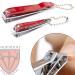 Three Swords Nail Clippers Set - 'CLIP' Fingernail & Toenail Clippers in Faux Leather Case (Red) | Buy Internationally - Buy Online on SooperMarket.com