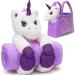 Latocos Unicorn Gifts for Girls Age 3-8 Unicorn Plush Toys Girls Unicorn Stuffed Animals Blanket Bag for Kids Birthday Christmas Unicorn Toys for Girls Toddlers 3 4 5 6 7 8 Year Old